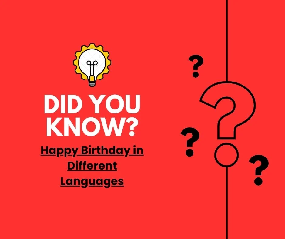 Happy Birthday in Different Languages