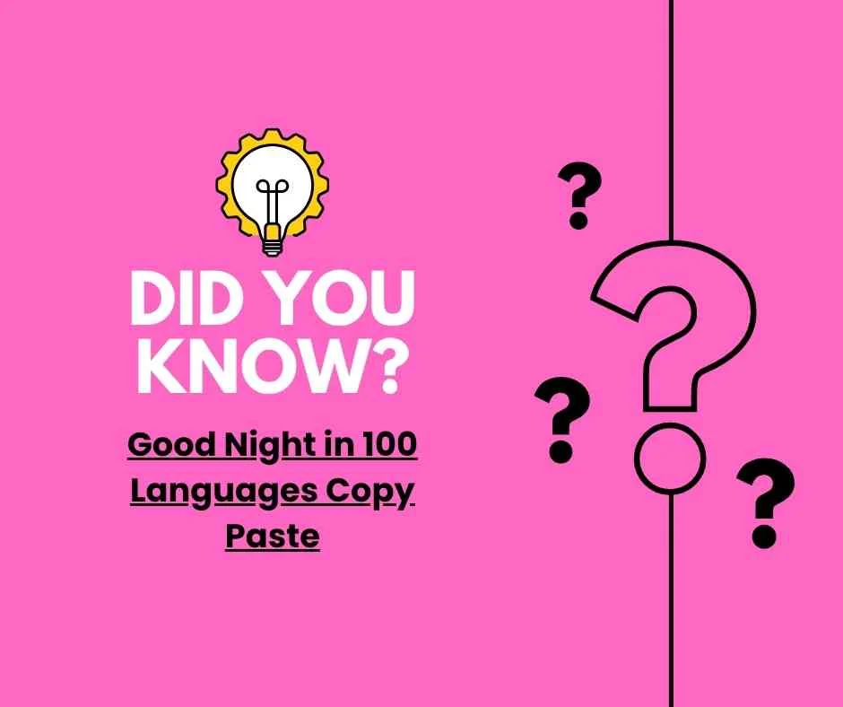 Good Night in 100 Languages Copy Paste
