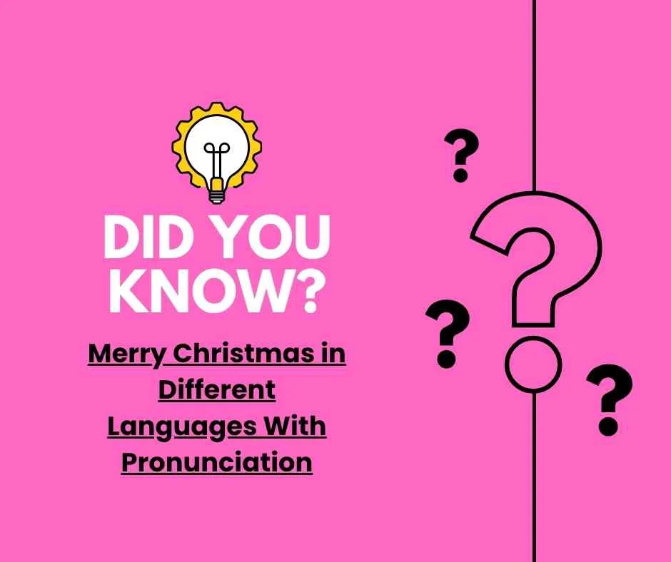 Merry Christmas in Different Languages With Pronunciation