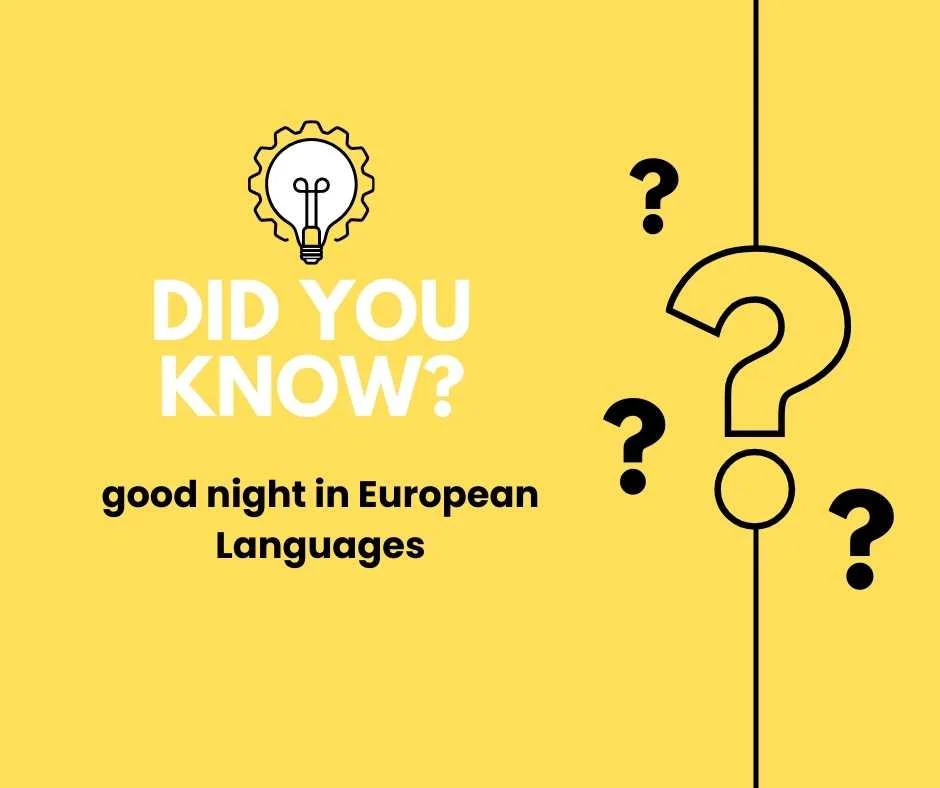 good night in European Languages