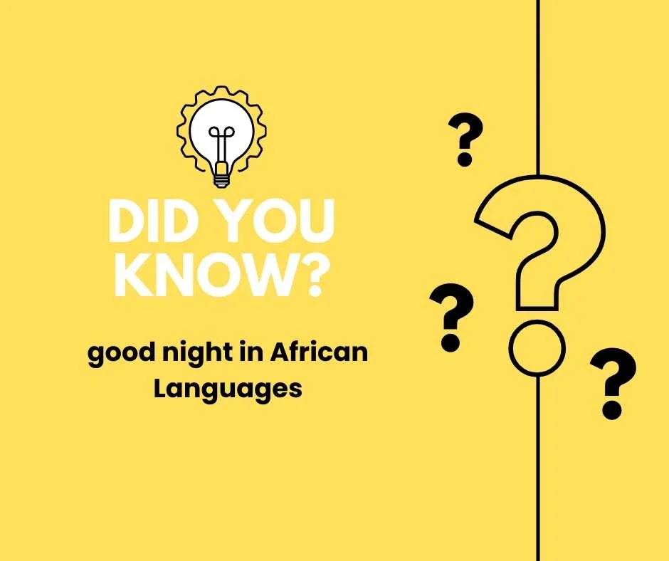 good night in African Languages