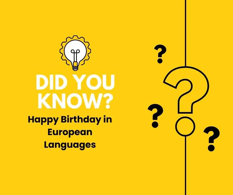 Happy Birthday in European Languages