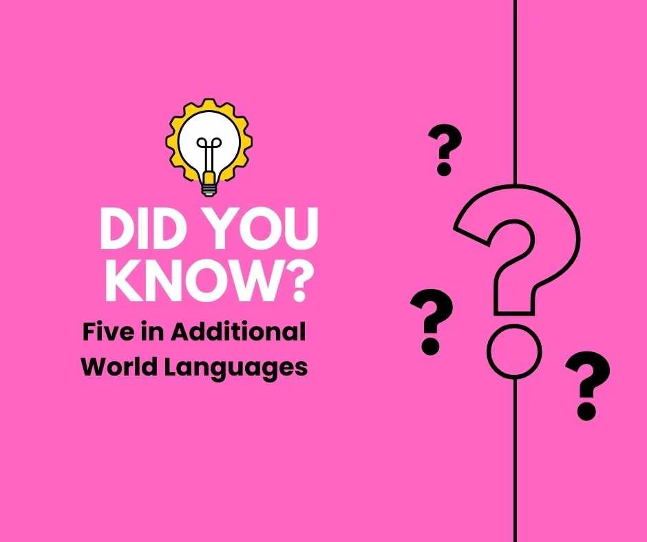 Five in Additional World Languages