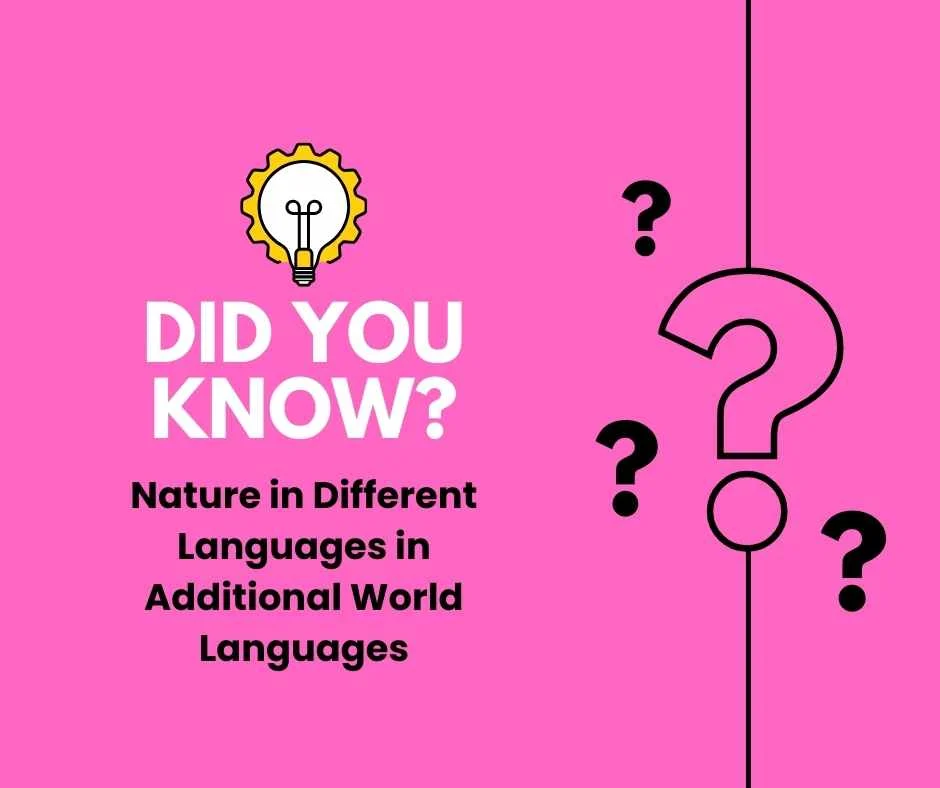 Nature in Different Languages in Additional World Languages