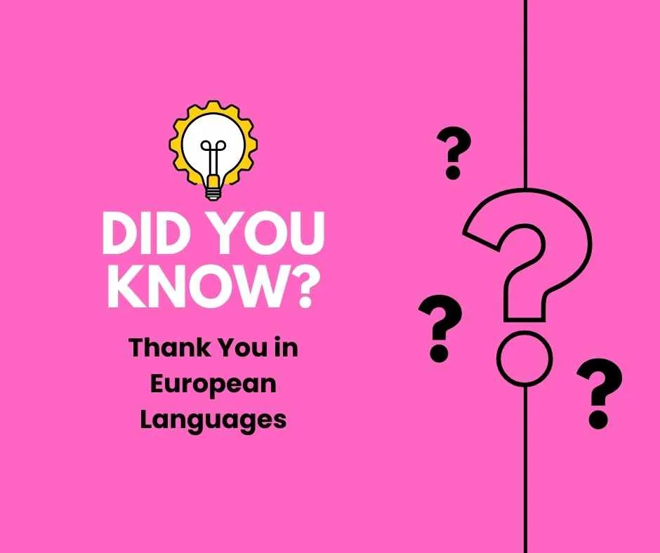 Thank You in European Languages
