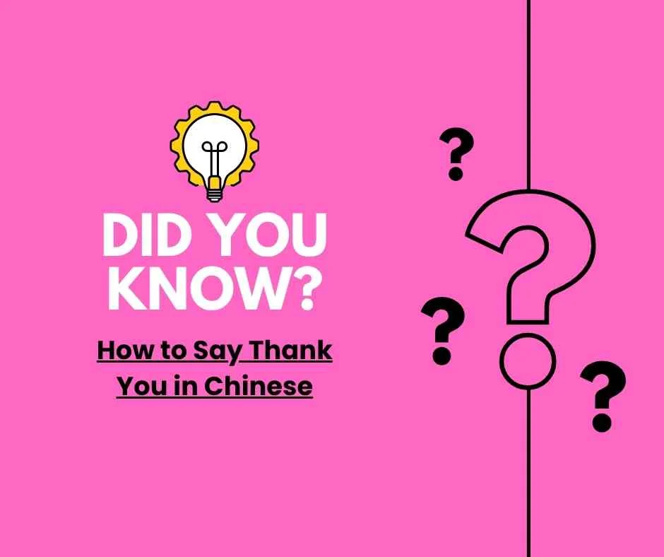 How to Say Thank You in Chinese