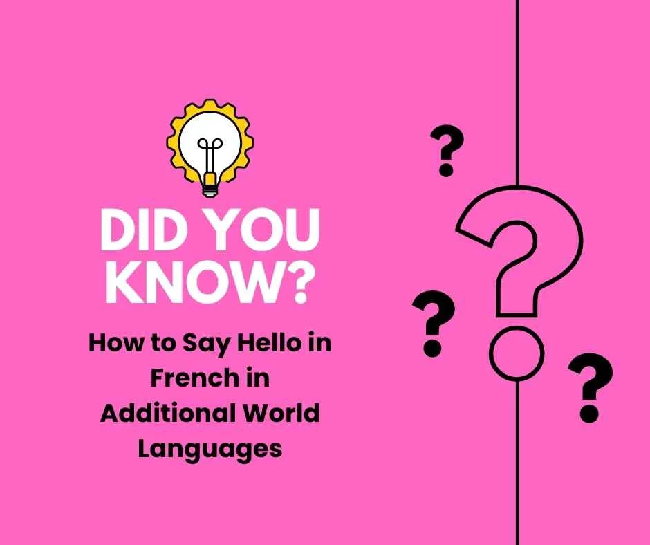 How to Say Hello in French