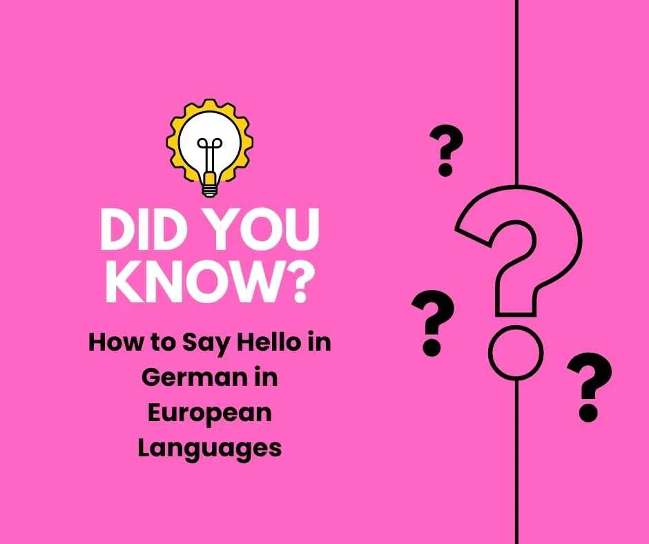 How to Say Hello in German