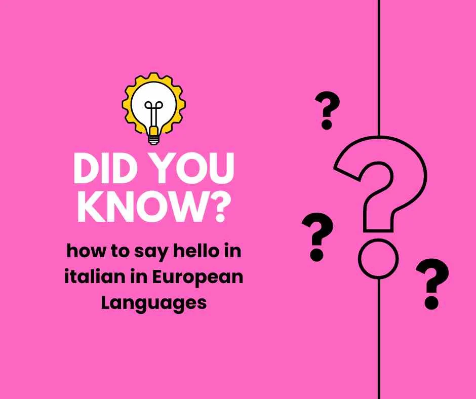 How to Say Hello in Italian