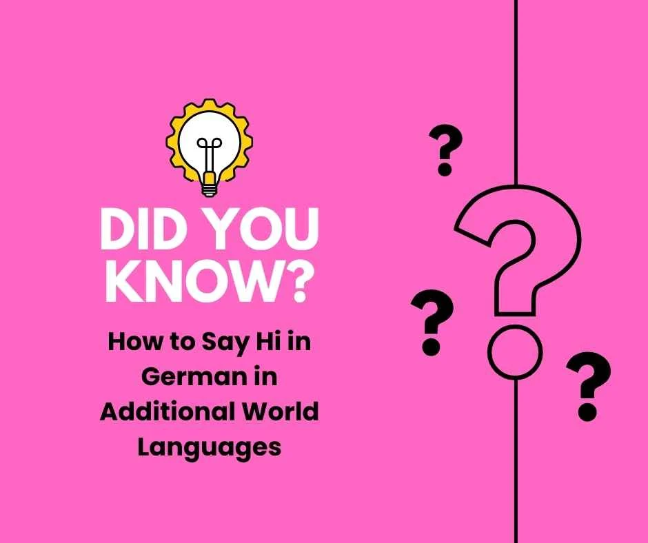 How to Say Hi in German