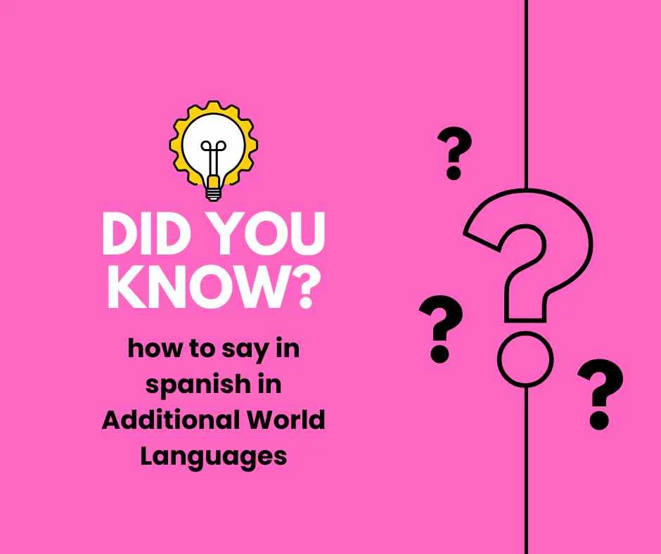 How to Say in Spanish