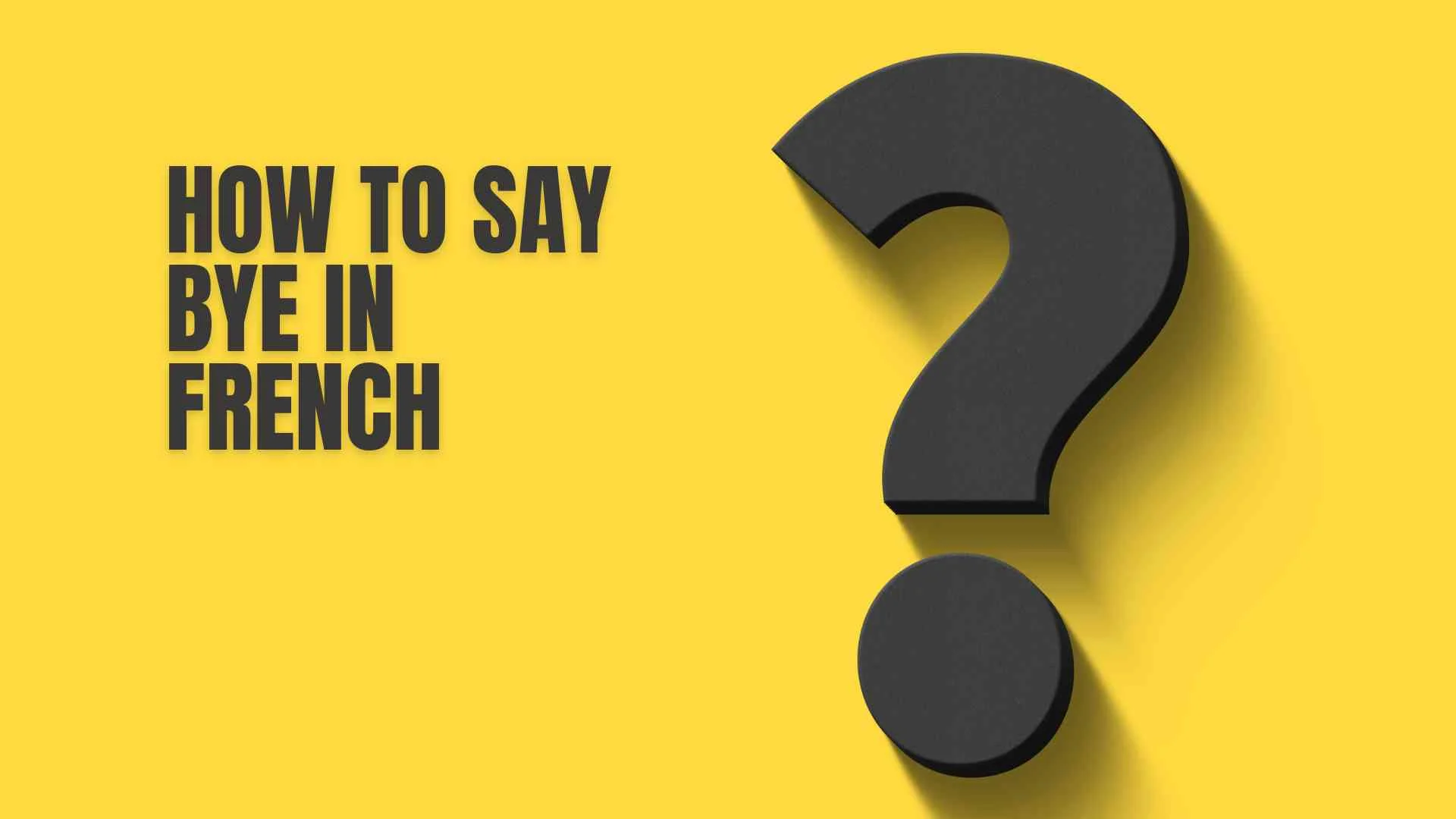 how to say bye in french