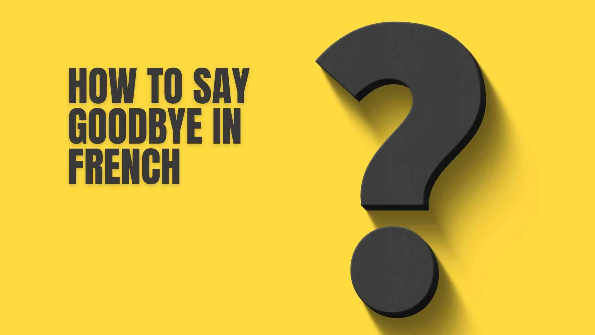 How to Say Goodbye in French