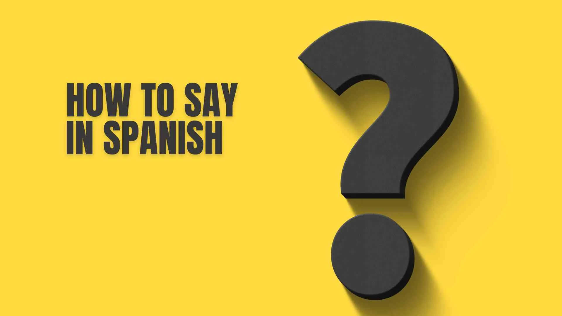 How to Say in Spanish