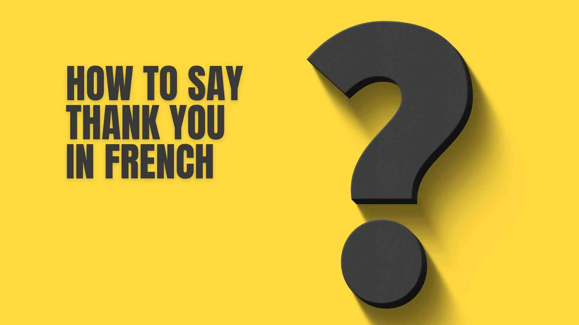 How to Say Thank You in French