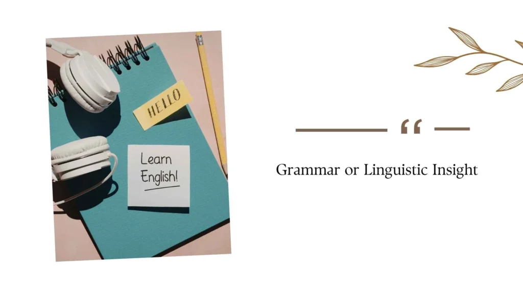 Grammar or Linguistic Insight